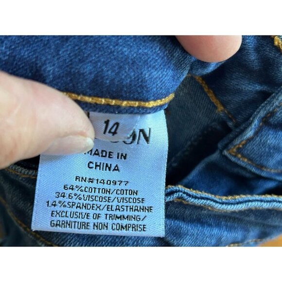 Hudson Girls Jeans Straight Leg Zip Fly Stretch Denim Pockets Blue Size 14 - Picture 9 of 10